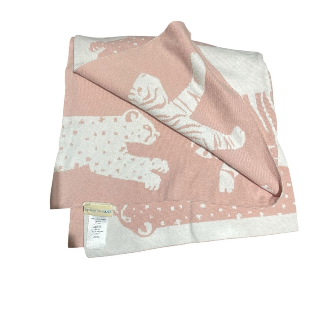 Pottery Barn Baby Cheetah Sweater Knit Baby Blanket